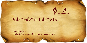 Vörös Lívia névjegykártya